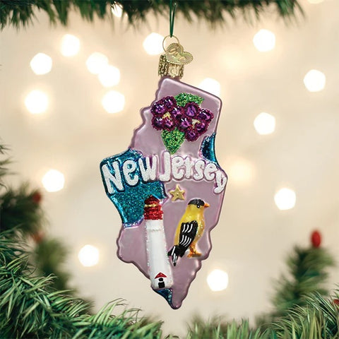 New Jersey State Glass Ornament