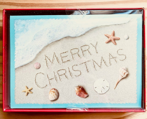 Merry Christmas beach boxed cards