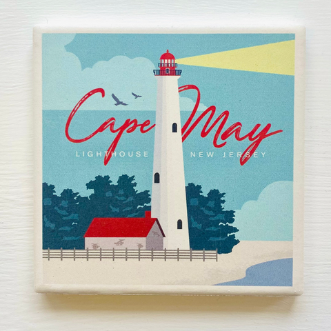 Blue Cape May Lighthouse Coaster