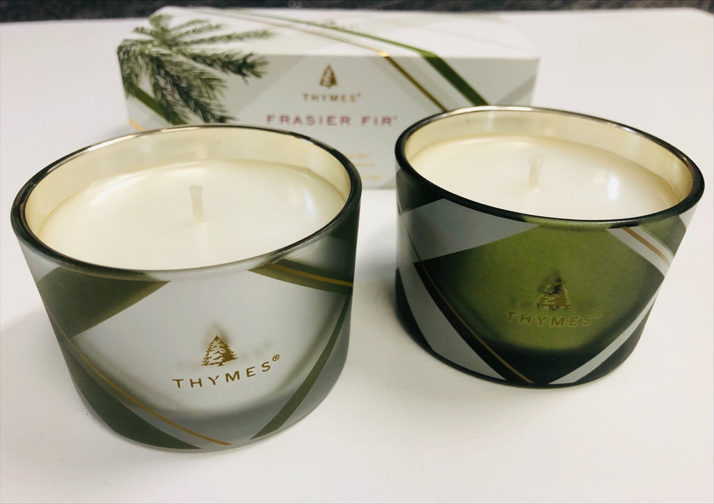 Frasier Fir FROSTED PLAID CANDLE SET