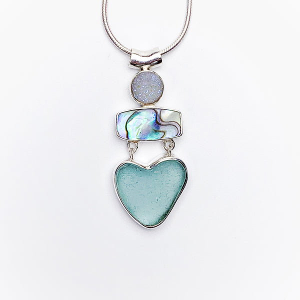 Heart Shaped Sea Glass Necklace – Whale's Tale & Splash Gallery