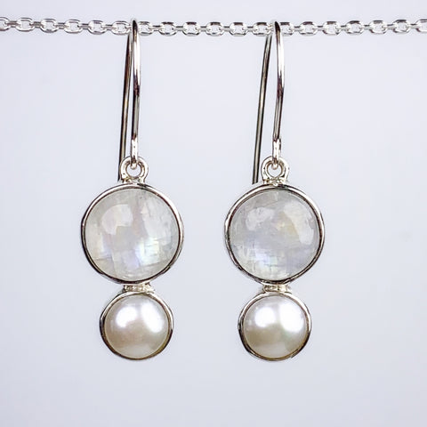 Moonstone and Pearl Earrings