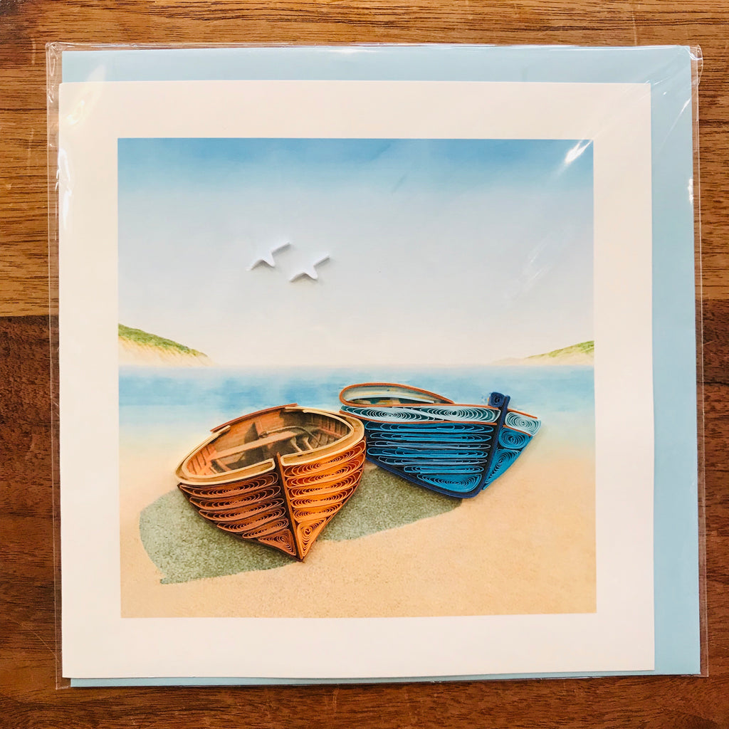 Boats on Shore Greeting Card
