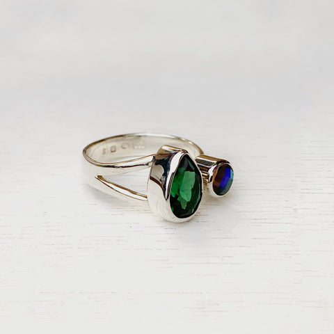 Emerald quartz ring size 7