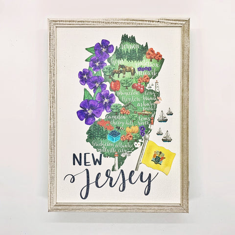 New Jersey State Map- Framed
