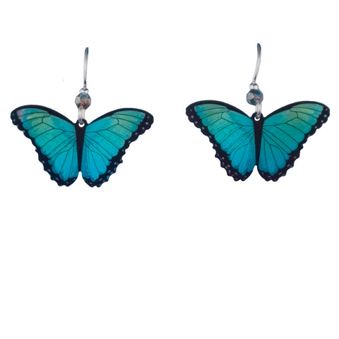 Green Flash Butterfly Earrings