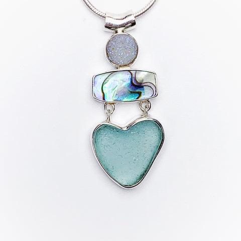 Heart shaped Sea Glass Necklace
