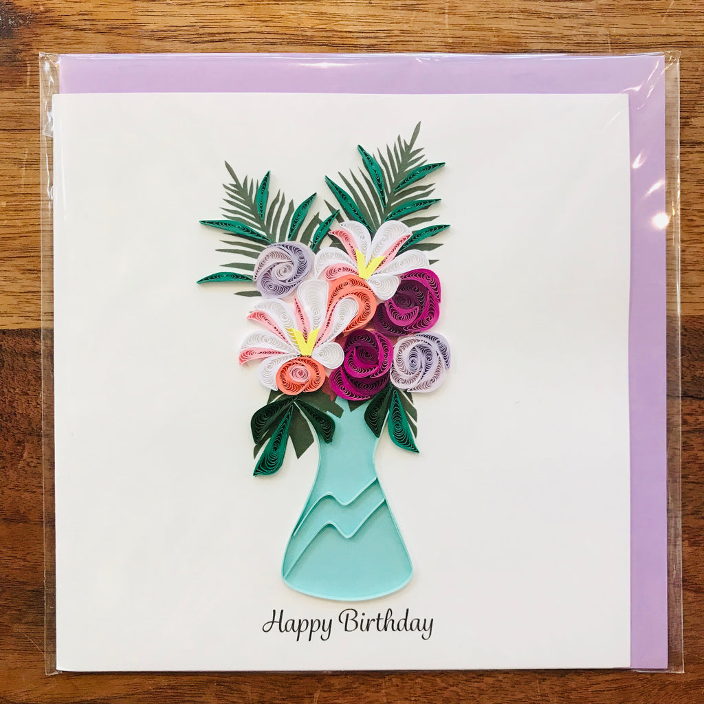 Floral Vase Birthday Card